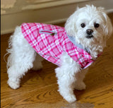 Weekender Dog Sweatshirt Hoodie Pink Plaid