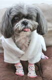 White Cotton Bathrobe with Silver Tiara for Girl Dogs