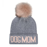 Dog Mom Knit Cap with Pompom