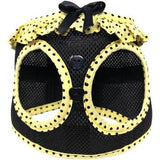 American River Choke Free Dog Harness - Yellow & Black Polka Dot