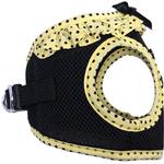 American River Choke Free Dog Harness - Yellow & Black Polka Dot