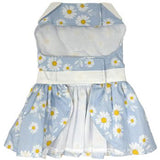 Blue Daisy Dog Dress with Matching Leash