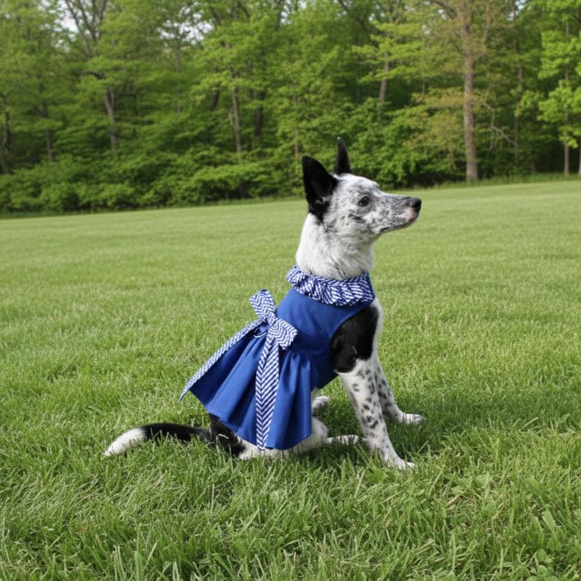Blue Gingham Dog Dress with Matching Leash  Gate Nine Boutique