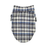 Flannel dog Shirt - Gray & Blue Plaid