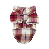 Flannel Dog Shirt - Red & White Plaid