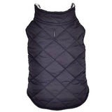 Reversible Fleece Lined Puffer Coat - Black & White Plaid