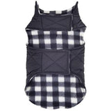 Reversible Fleece Lined Puffer Coat - Black & White Plaid