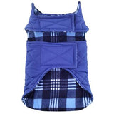 Reversible Fleece Lined Puffer Coat - Blue Plaid