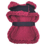 Sherpa Linjed Dog Harness Coat - Black & Burgundy