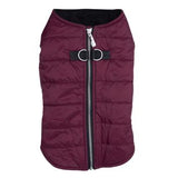Zip-Up Dog Puffer Vest - Burgandy