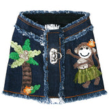 Lahaina Designer Collection - Hula Monkey Denim Harness Vest - Abigail Collection