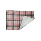 Sherpea-Lined Dog Blanket - Pink & White Plaid