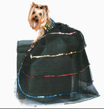 Striped SEQUIN party Dress with DETACHABLE Tulle Skirt - XS