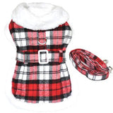 Sherpa-Lined Harness - Red & White Plaid
