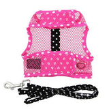 Cool Mesh Dog Harness Under the Sea Collection - Sunglasses Pink & Black Polka Dot