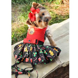 Christmas Holiday Dog Harness Dress - Gingerbread