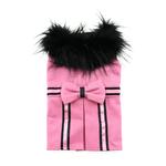 Wool Fur Trimmed Dog Harness Coat - Pink