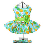 Pineapple Luau Dog Harness Dress with Matching Leash…
