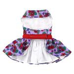Purple and Red Floral Dress with Matching Leash