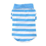 Striped Doggie Polo - Blue Niagara and White