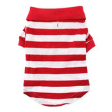 Striped Doggie Polo - Flame Scarlet Red and White