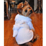 White Cotton Bathrobe with Silver Tiara for Girl Dogs