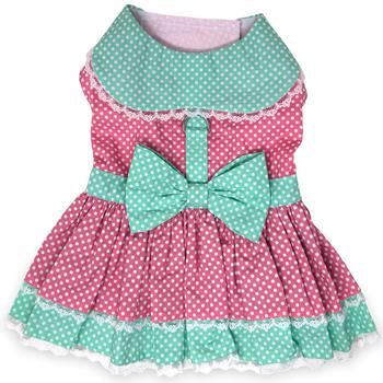 Pink & Teal Polka Dot Dress!