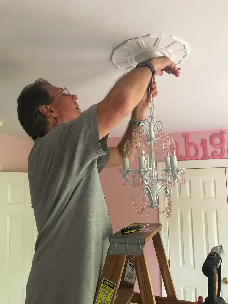 Chandelier Almost in Place!