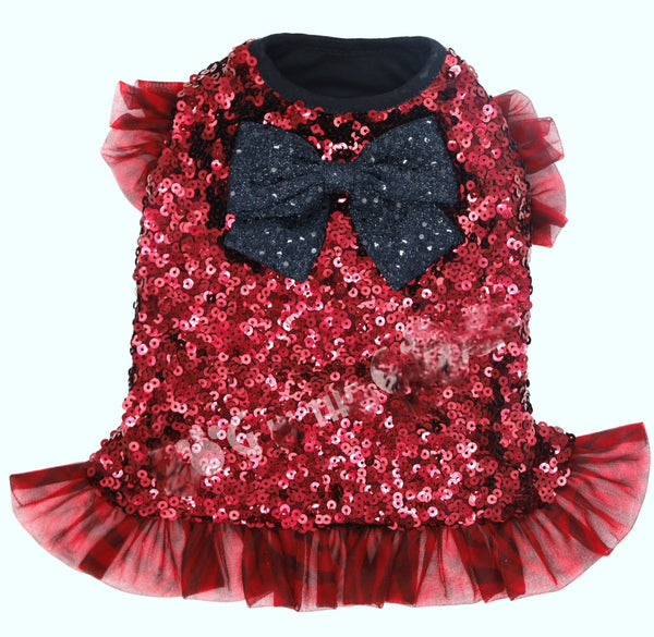 Red Sparkle Sequined Dress
