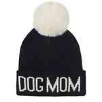 Dog Mom Knit Cap with Pompom