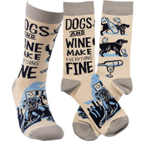 Dogs & Wine Make Everything Fine Socks
