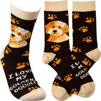 I Love My Golden Doodle Socks