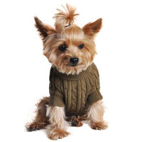 Combed Cotton Cable Knit Dog Sweater
