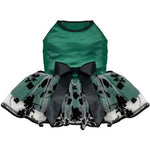 Green & Black Satin Dress