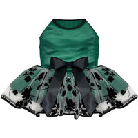 Green & Black Satin Dress