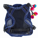 Denim Backpack with Pompoms!