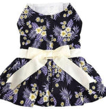 Purple Twilight Hawaiian Dog Dress with Matching Leash