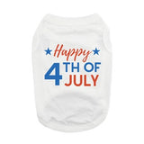 Happy 4th of July Dog Shirt - White
