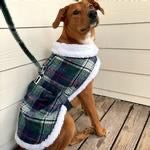 Sherpa Harness Coat Blue & Green Plaid/ matching blanket sold separately