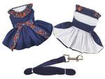 Holiday Harness Dress - Black Velvet with Gray Snowflake Skirt