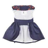 Holiday Harness Dress - Black Velvet with Gray Snowflake Skirt