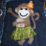 Lahaina Designer Collection - Hula Monkey Denim Harness Vest - Abigail Collection