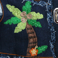 Lahaina Designer Collection - Hula Monkey Denim Harness Vest - Abigail Collection