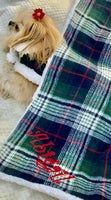 Sherpa Harness Coat Blue & Green Plaid/ matching blanket sold separately