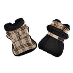 Sherpa - Lined Dog Harness Coat - Brown & White Plaid