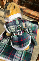 Sherpa Harness Coat Blue & Green Plaid/ matching blanket sold separately