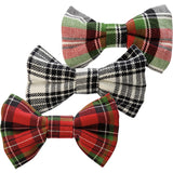 Christmas Plaid Pet Bow Tie Set