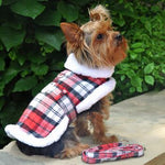 Sherpa-Lined Harness - Red & White Plaid