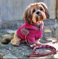 The Taylor  - Pink Knit Dog Hoodie