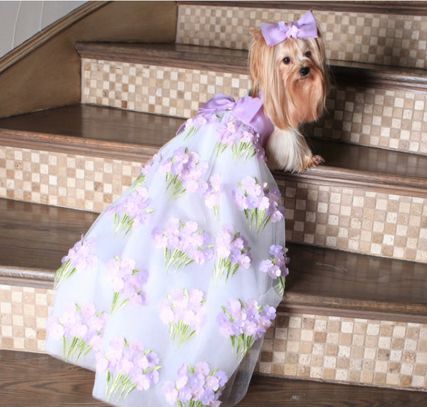 Lilac Flower & Pear Party Dress